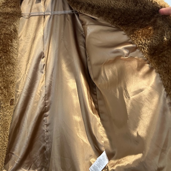 French‎ Connection Tan Faux Fur Teddy Jacket Sz. L - Picture 6 of 11